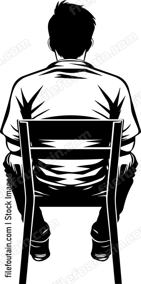 Back View Of Man Sitting On Chair