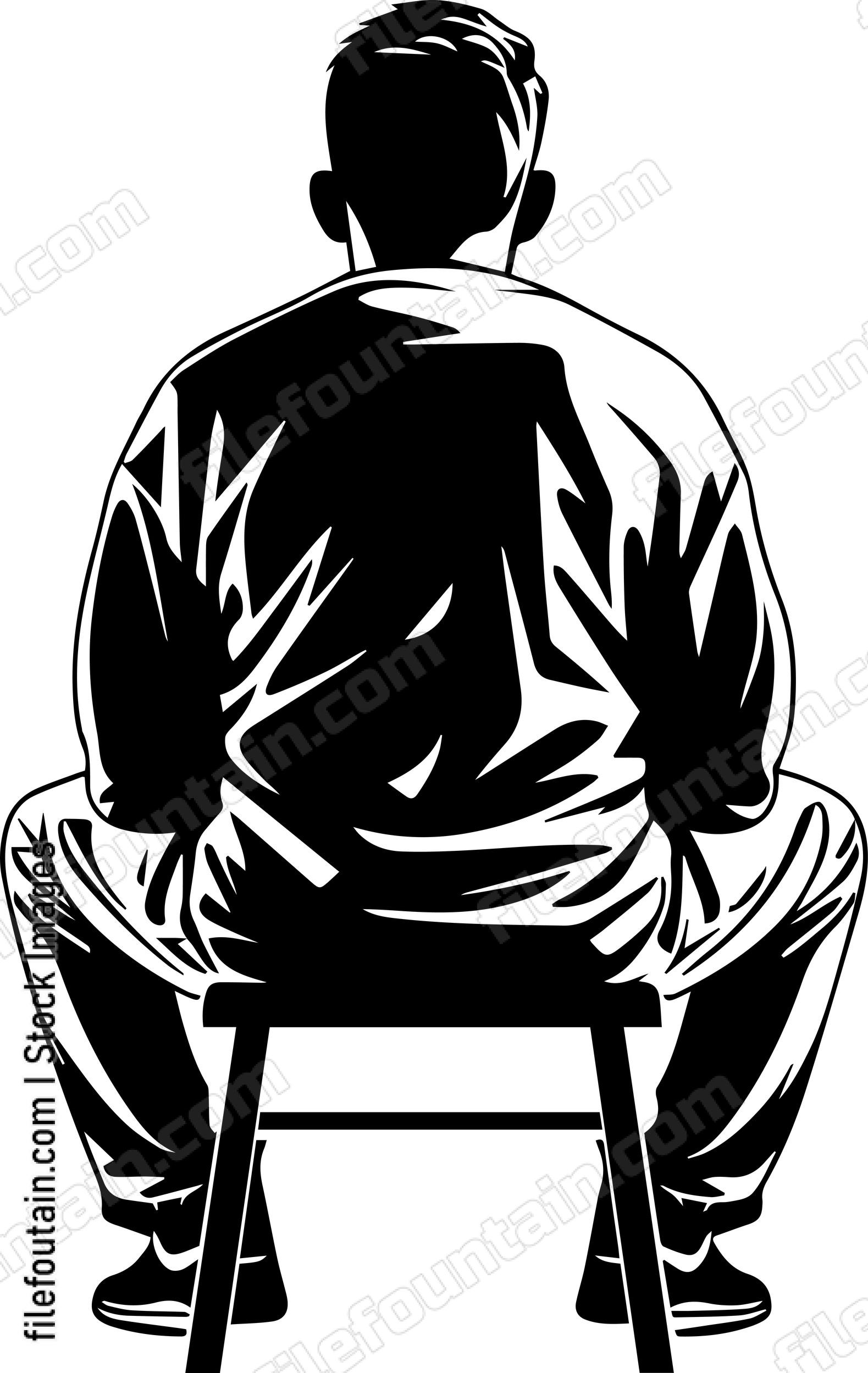 Back View Of Man Sitting On Chair