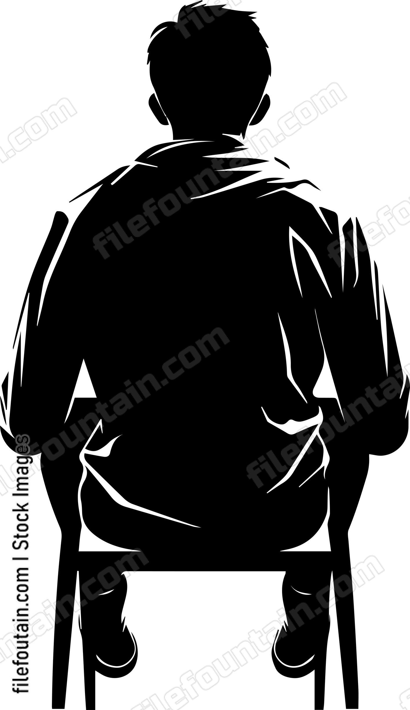 Back View Of Man Sitting On Chair