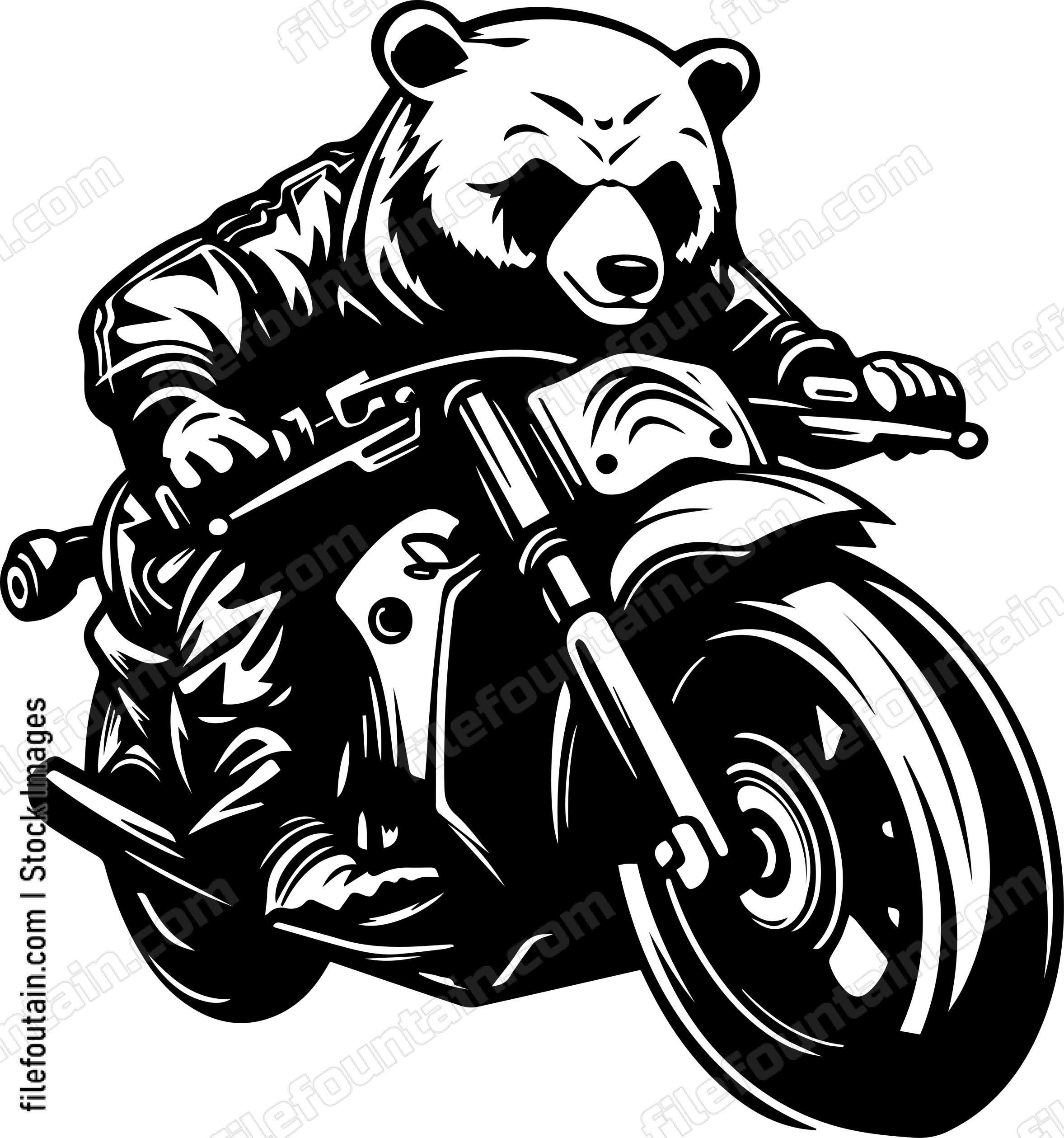 Bear Riding Motorcycle