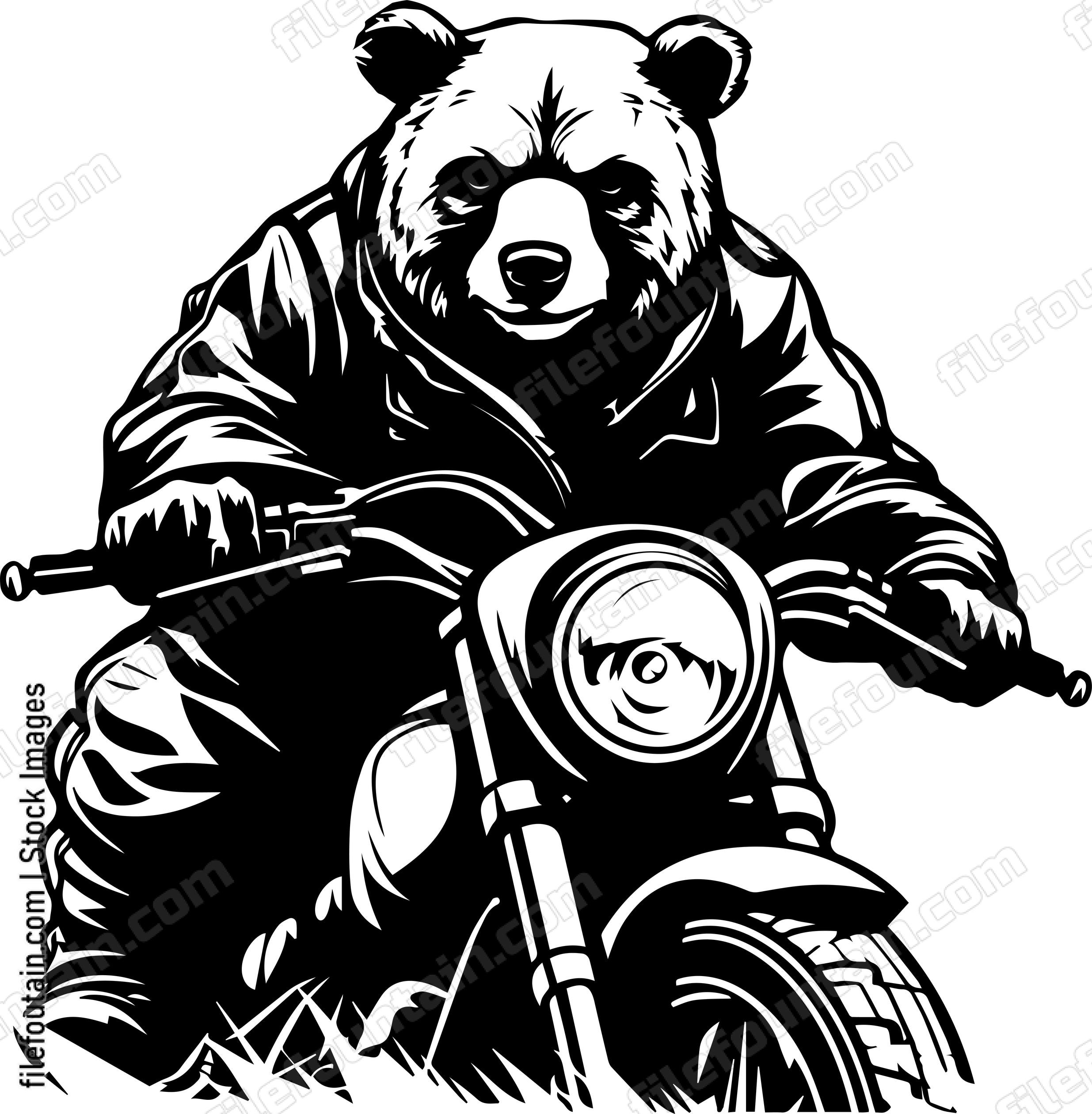 Bear Riding Motorcycle