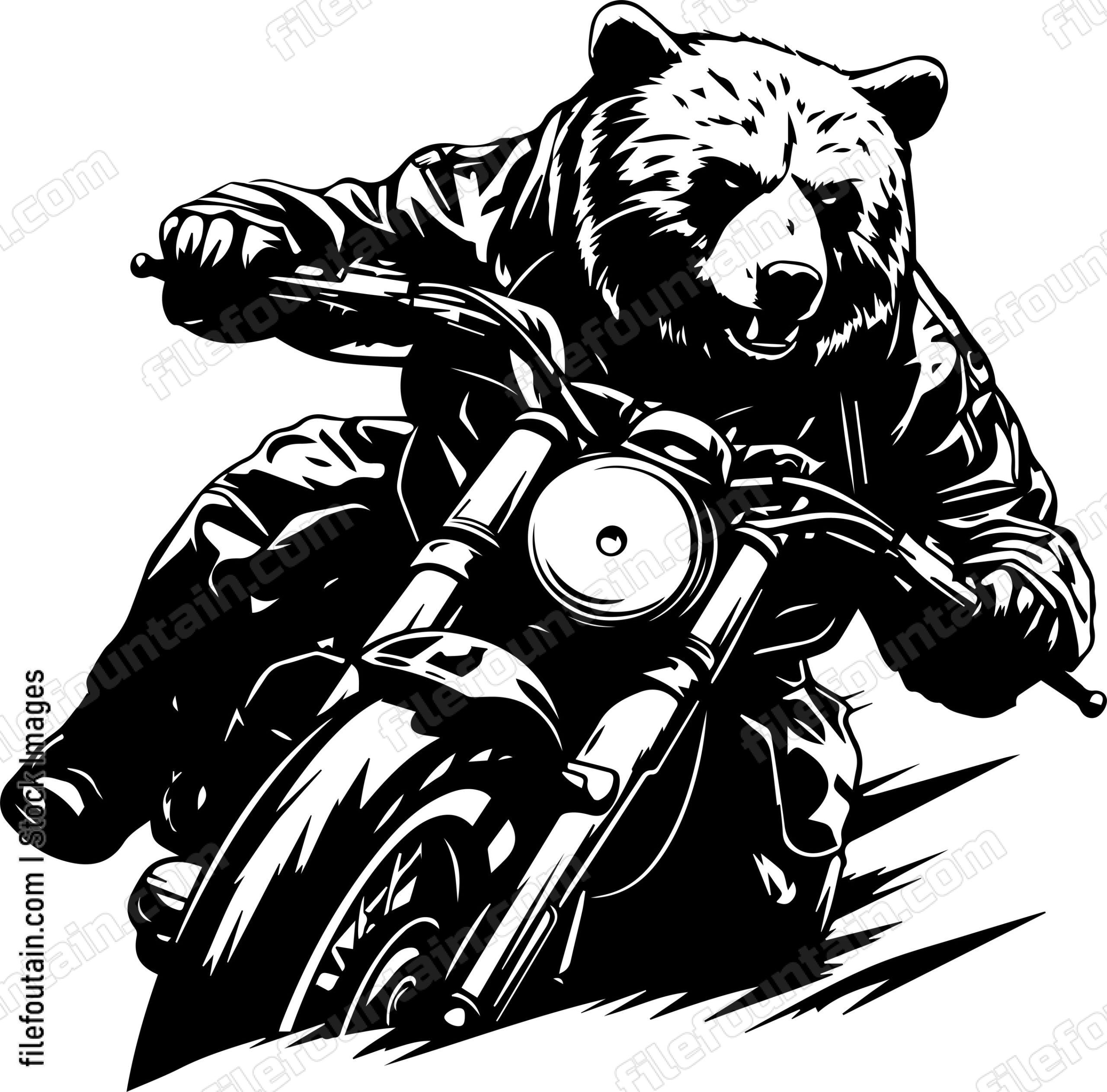 Bear Riding Motorcycle