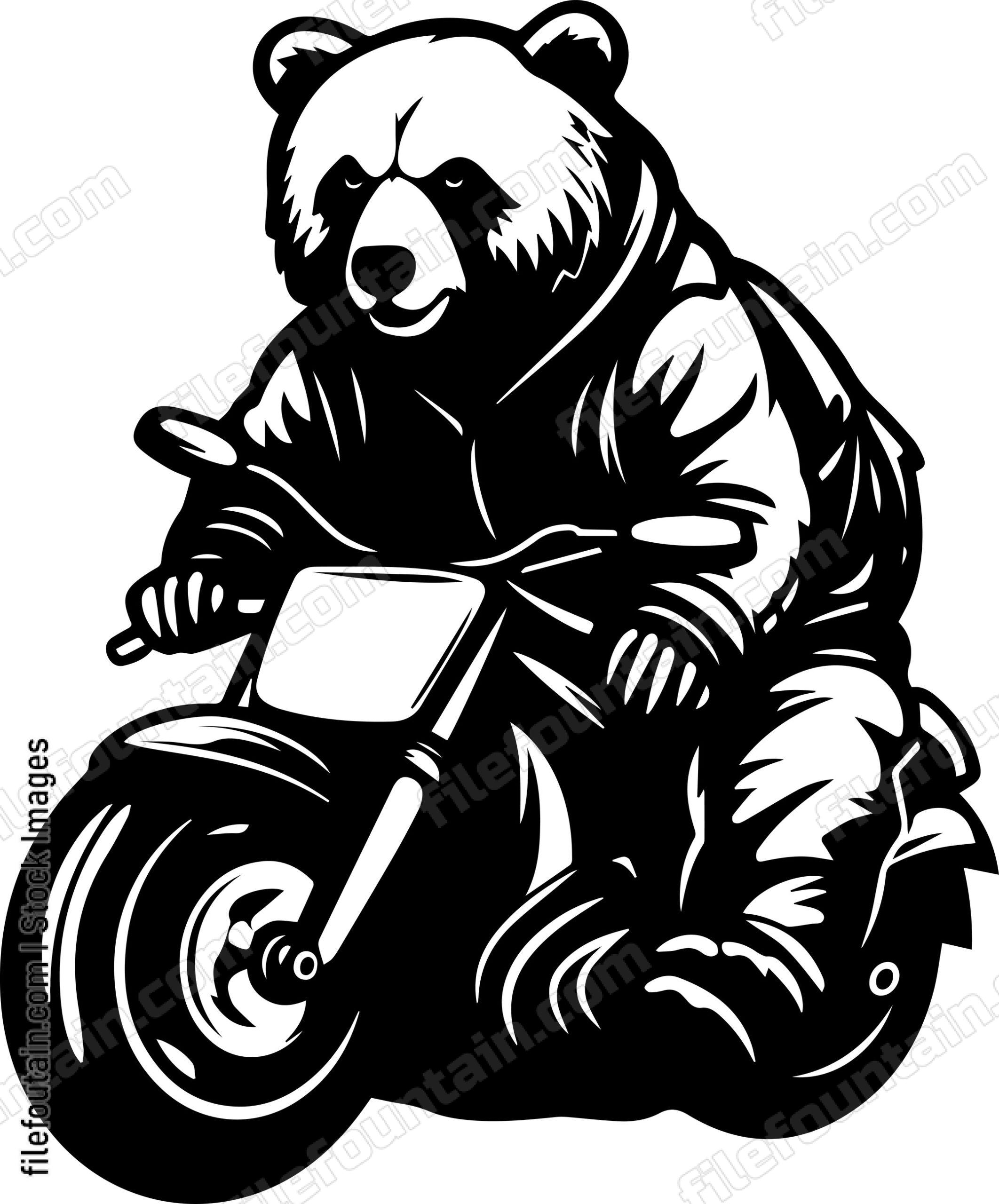 Bear Riding Motorcycle