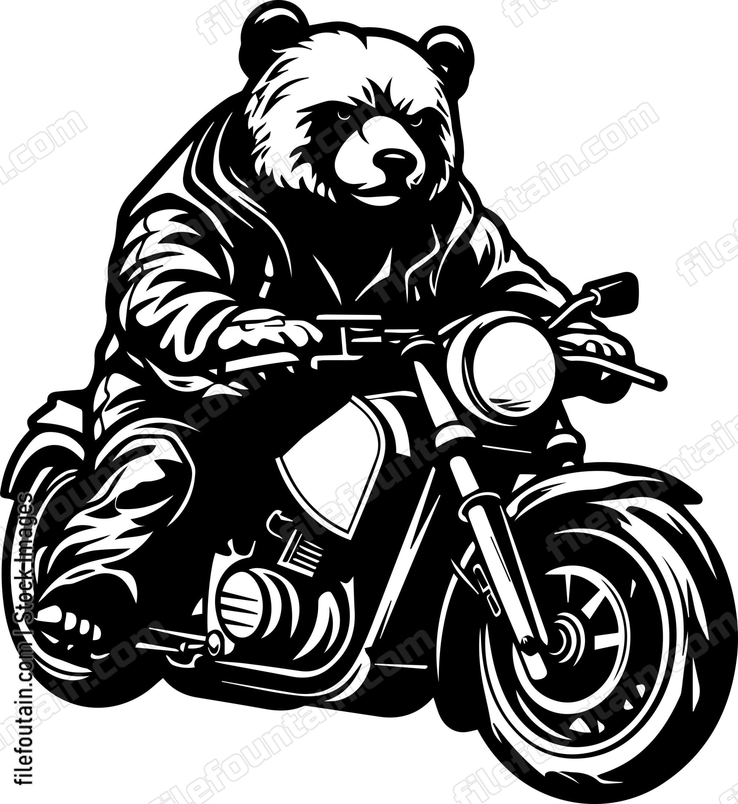 Bear Riding Motorcycle