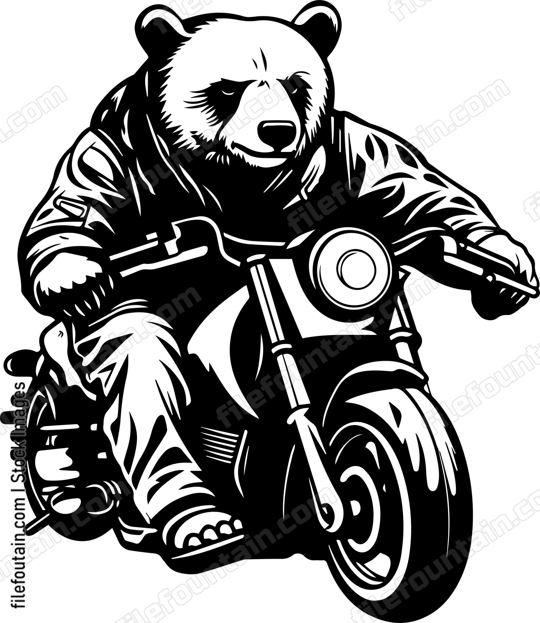 Bear Riding Motorcycle