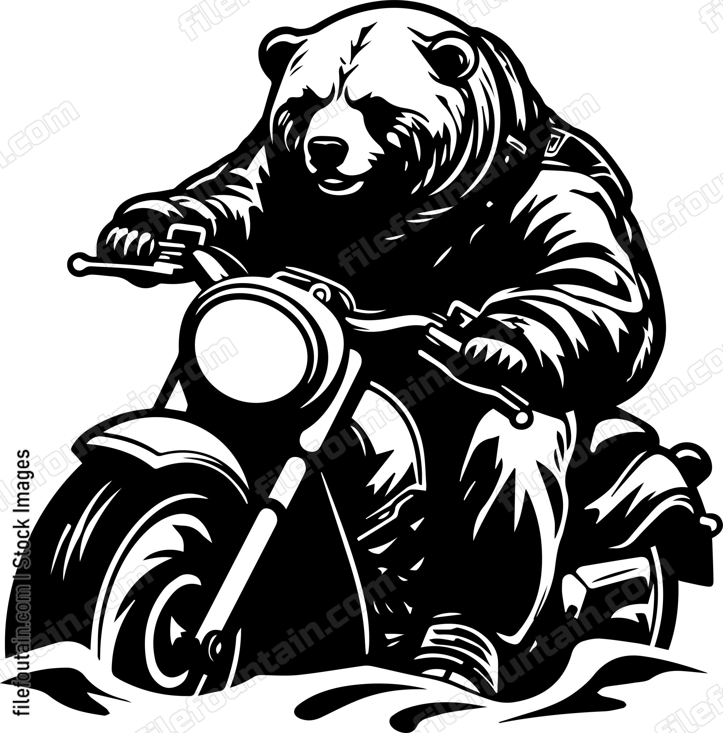 Bear Riding Motorcycle