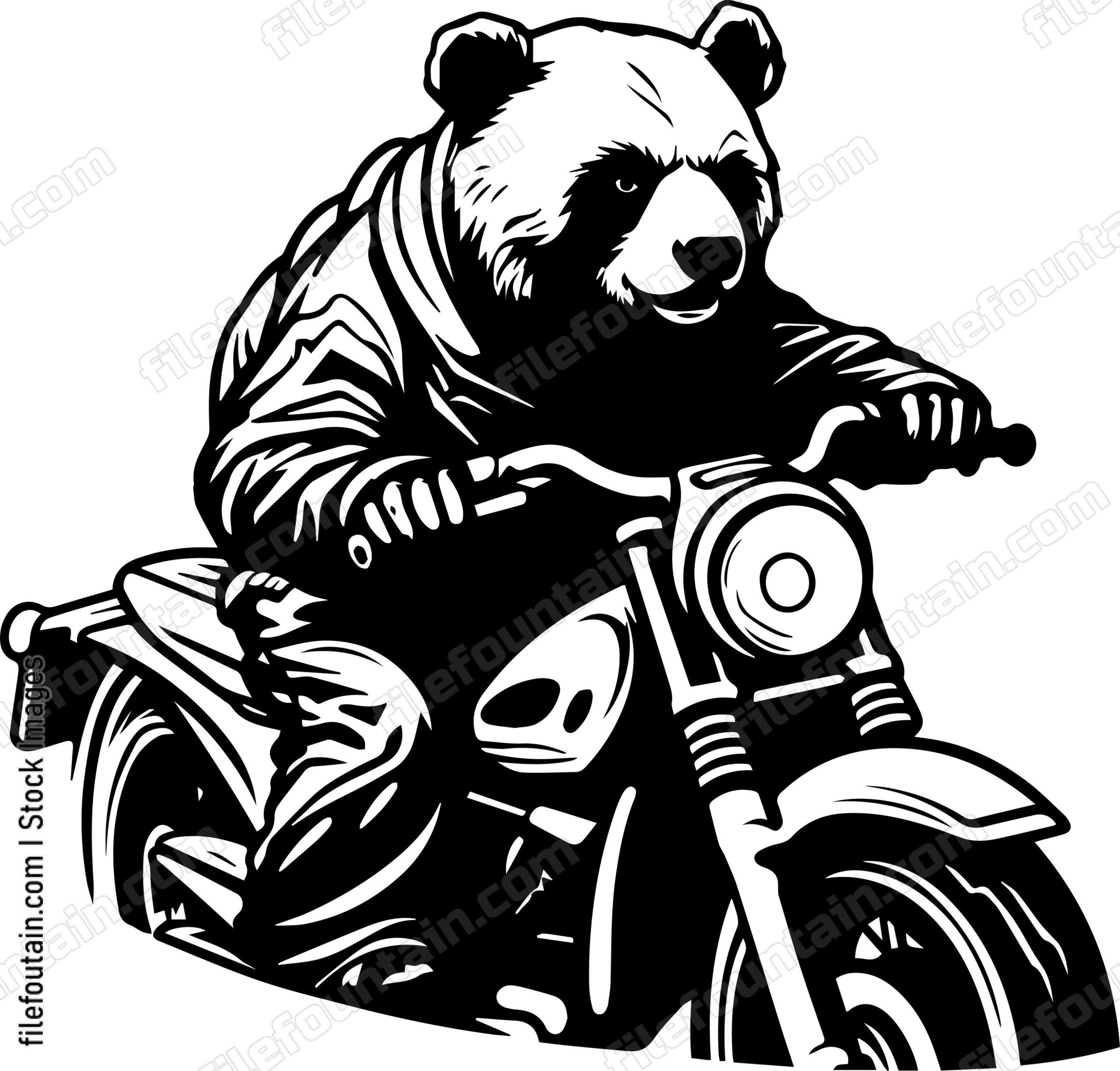 Bear Riding Motorcycle