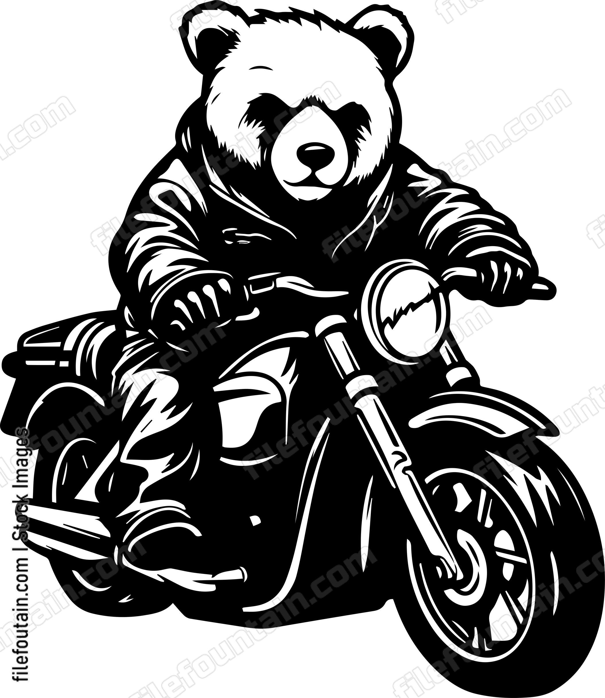 Bear Riding Motorcycle