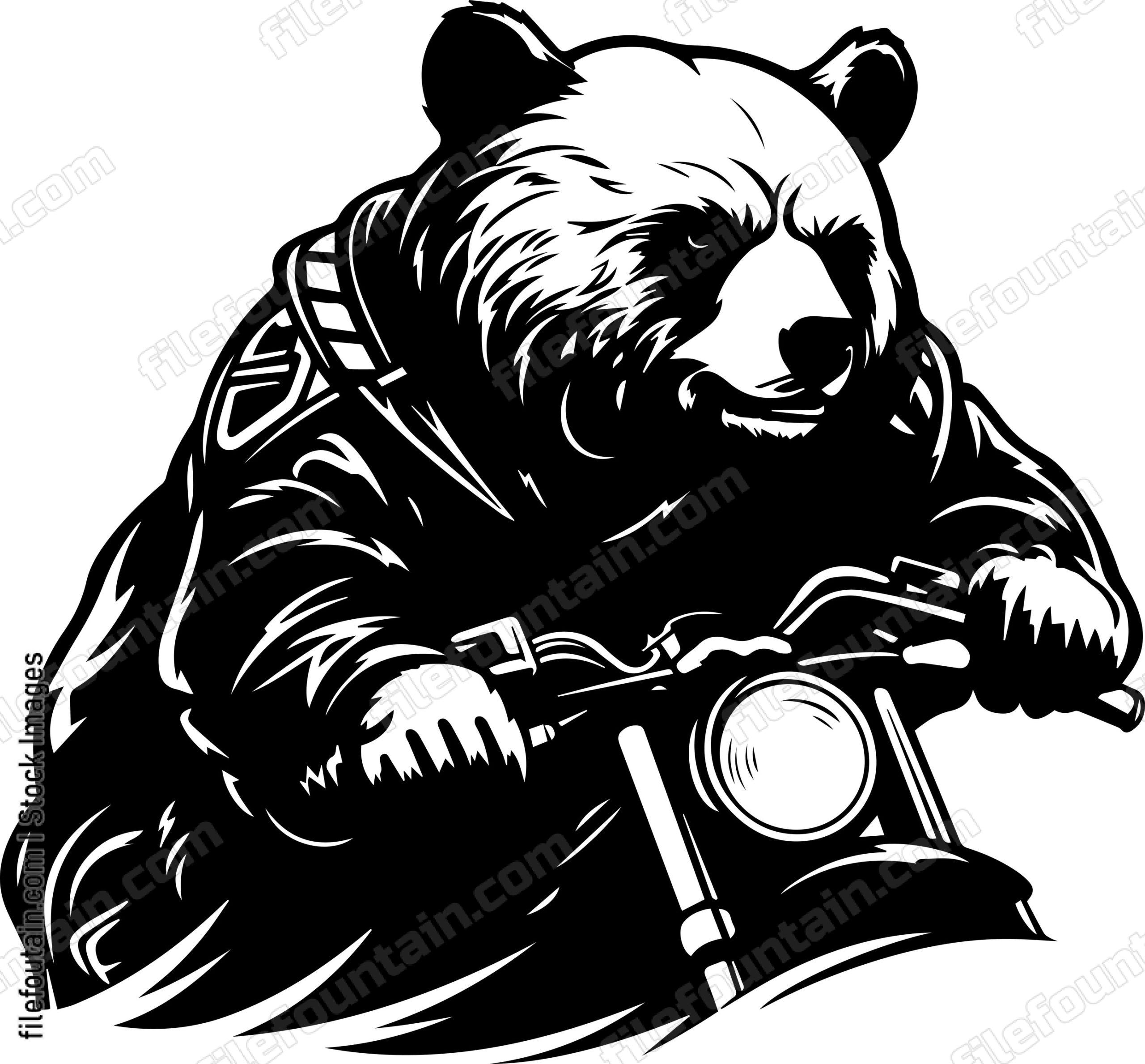 Bear Riding Motorcycle