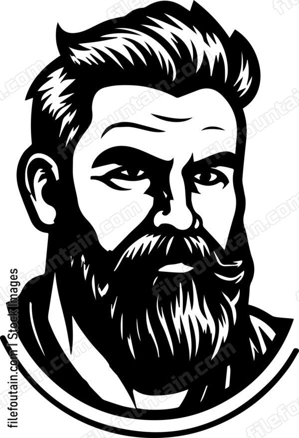 Bearded man mascot