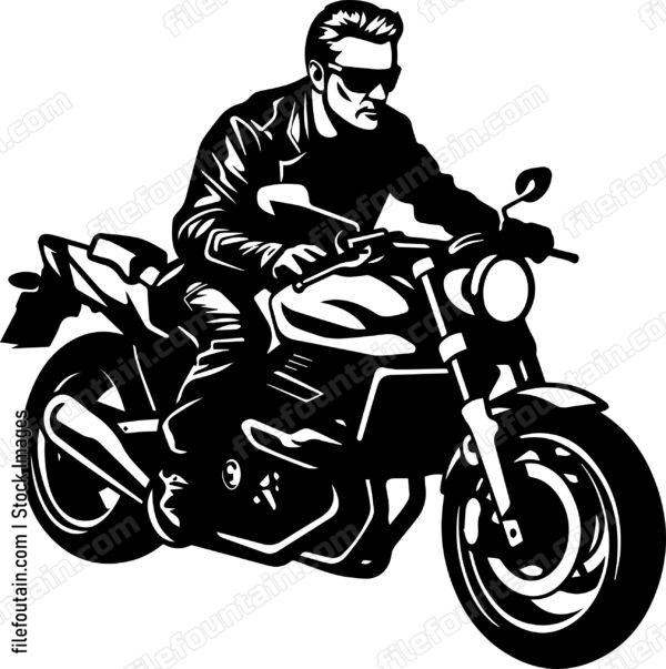 Biker In Leather jacket and Sunglasses
