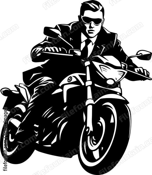 Biker In Suit