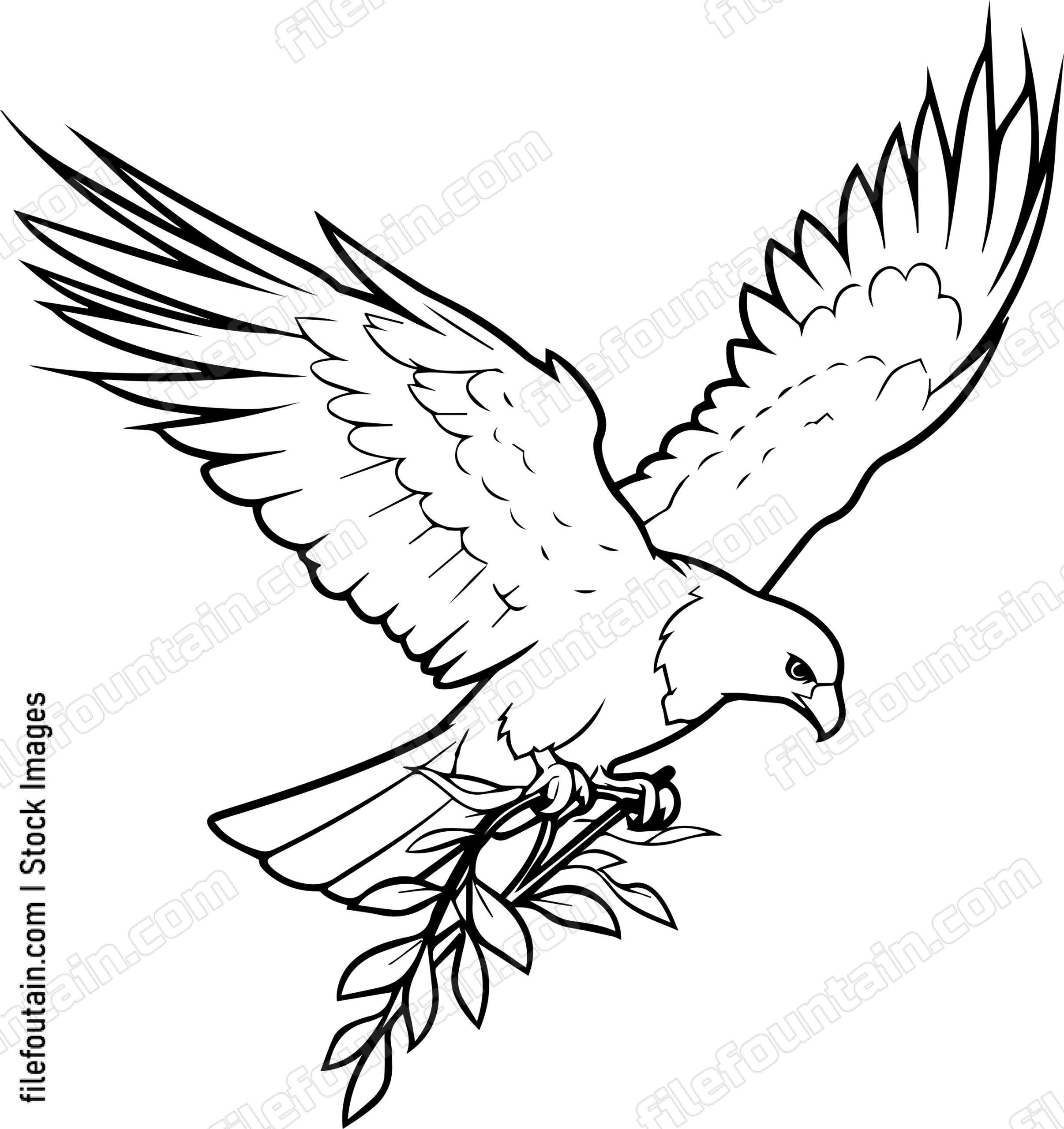 Bird Flying With Olive Branch