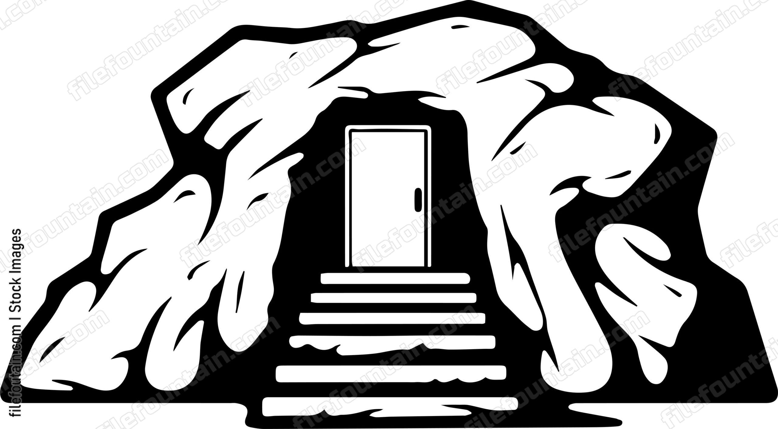 Cave Steps and Door Entrance