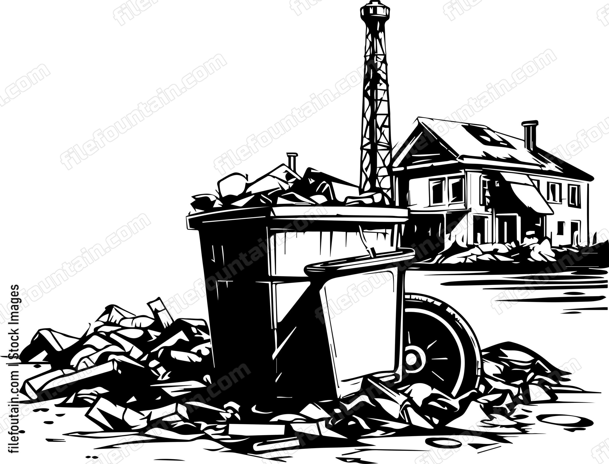 City trash waste industrial dumpster