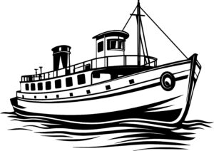 Ferry Boat Sailing On The River