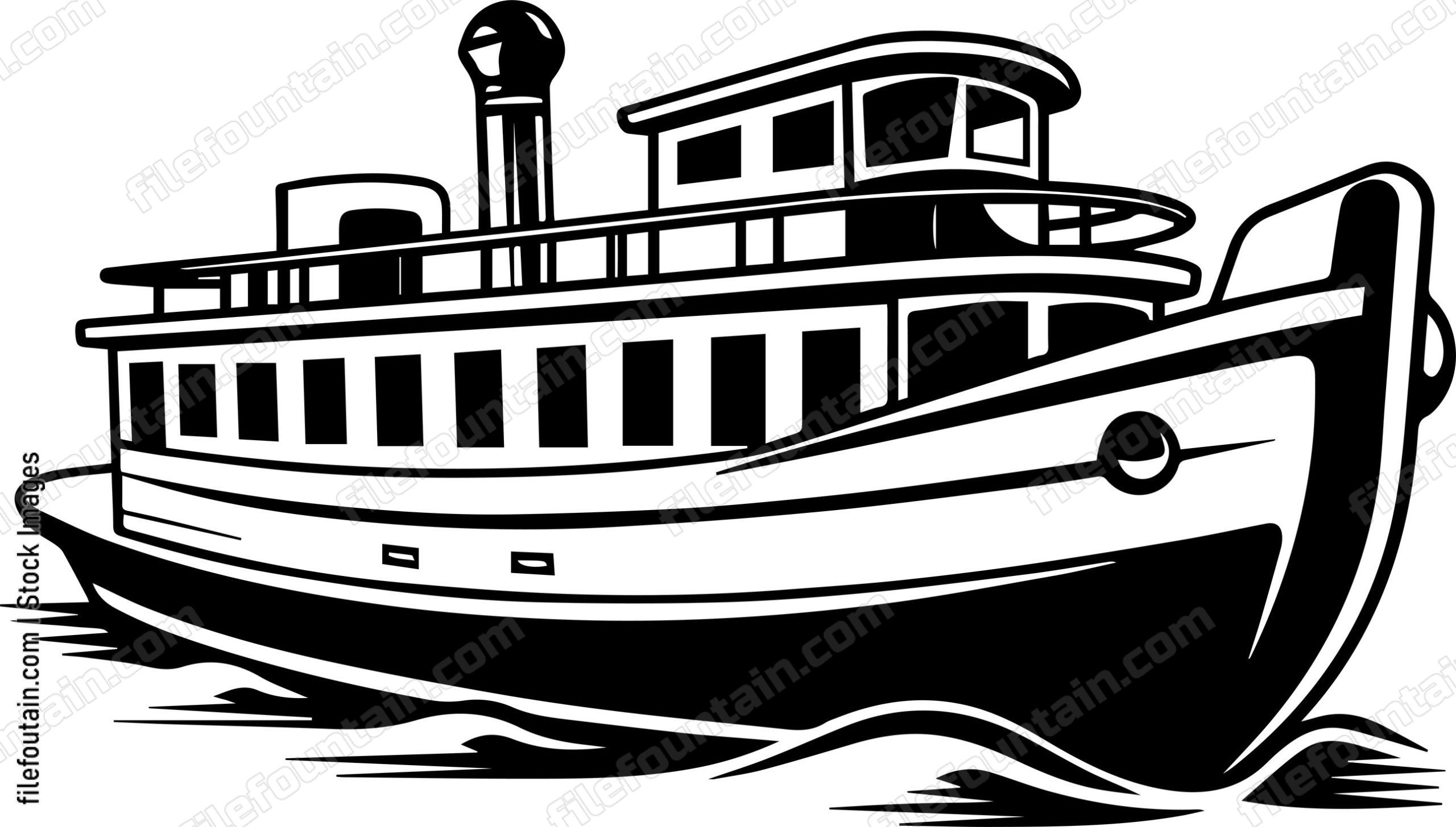 Ferry Boat Sailing On The River