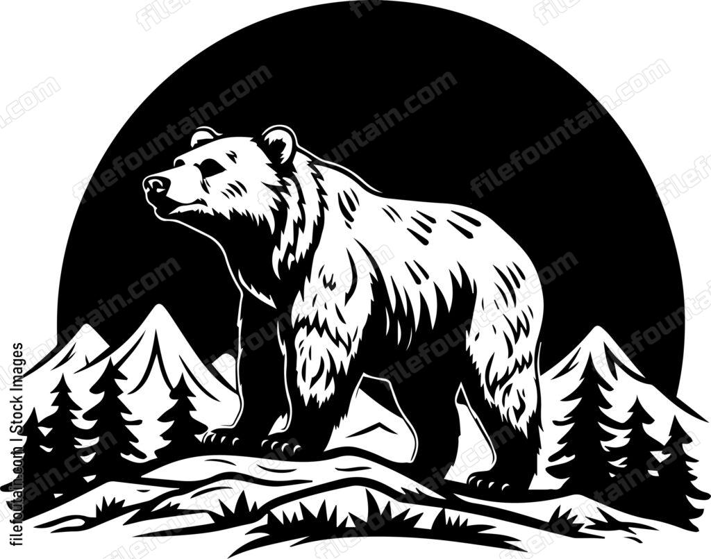 Grizzly Bear Logo Vector Design - FileFountain