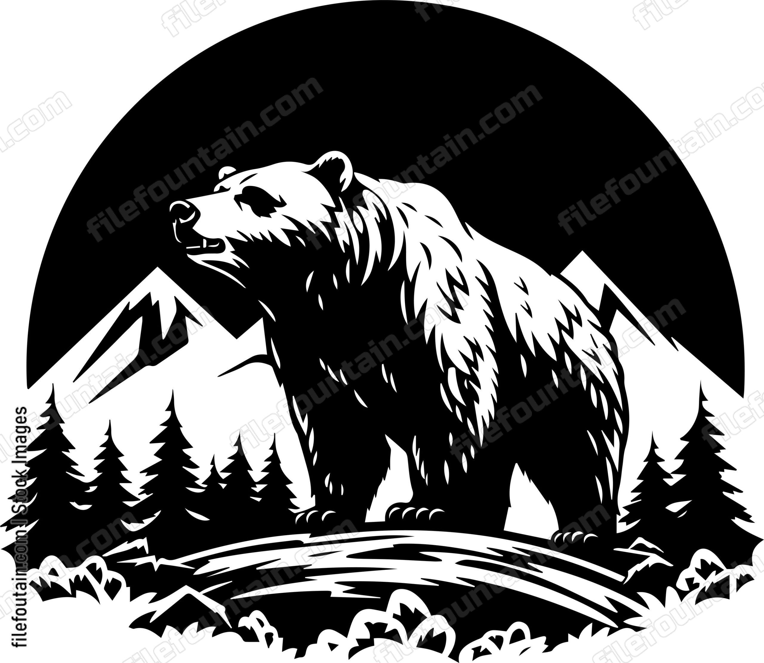 Grizzly Bear Wild Forest Mountains