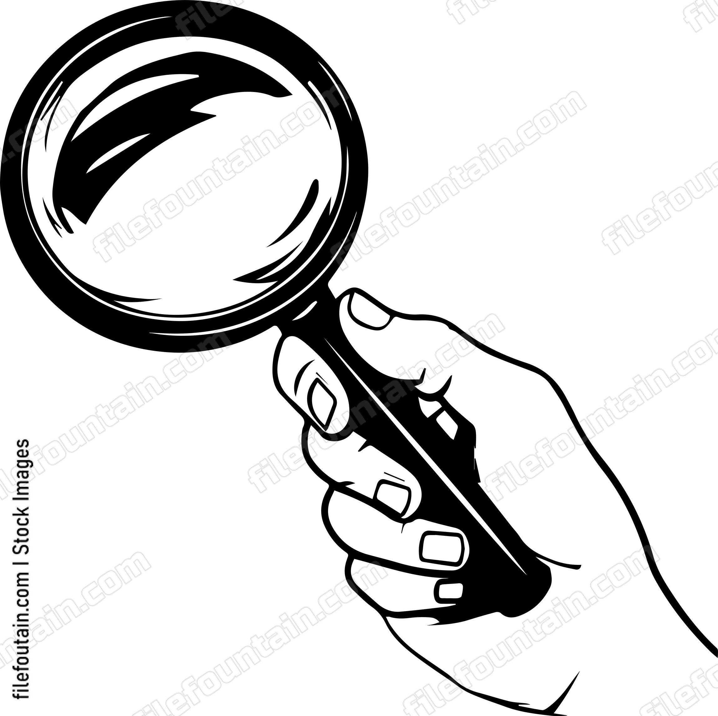 Hand Holding Magnifying Glass
