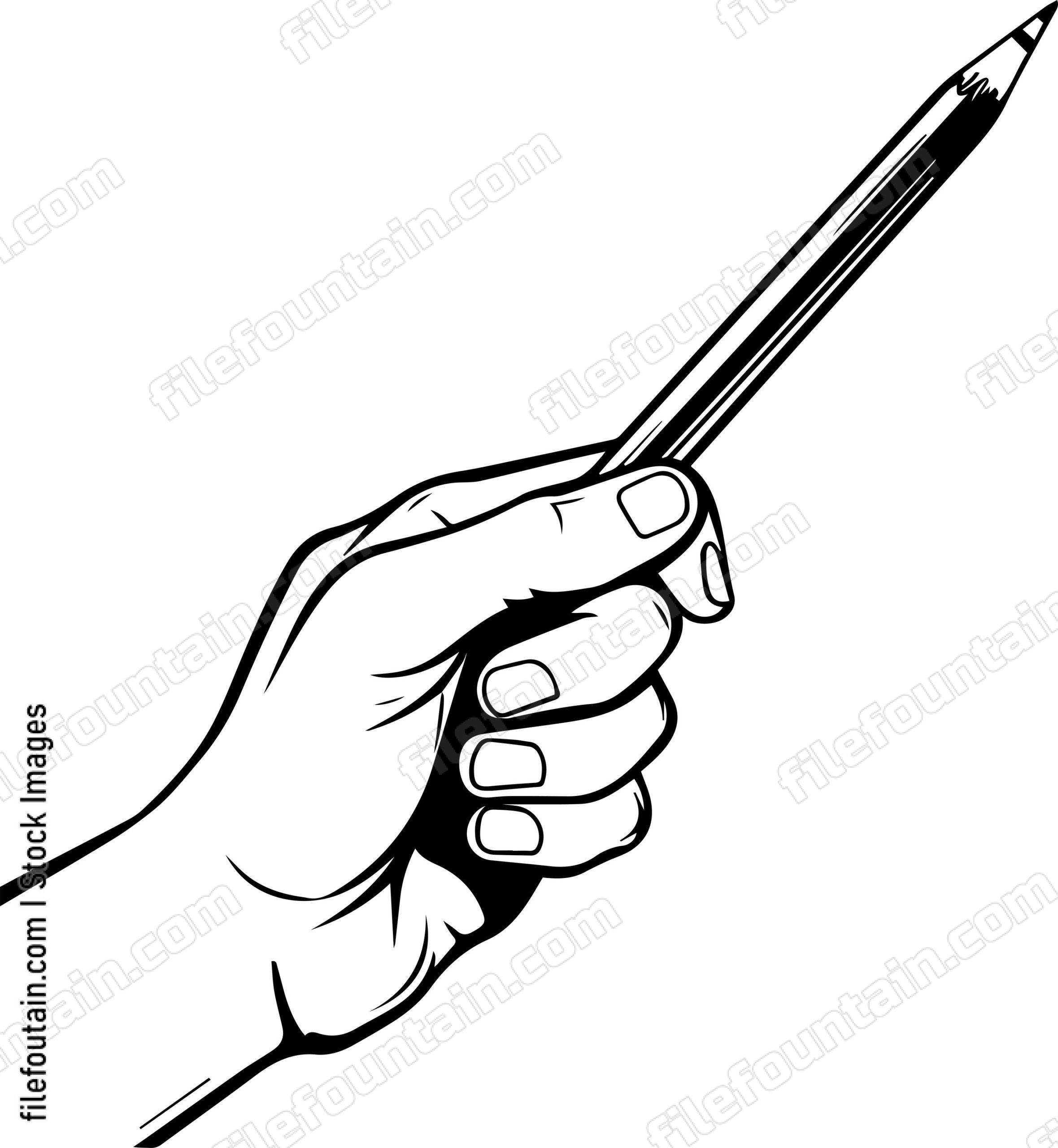 Hand Holding Pencil