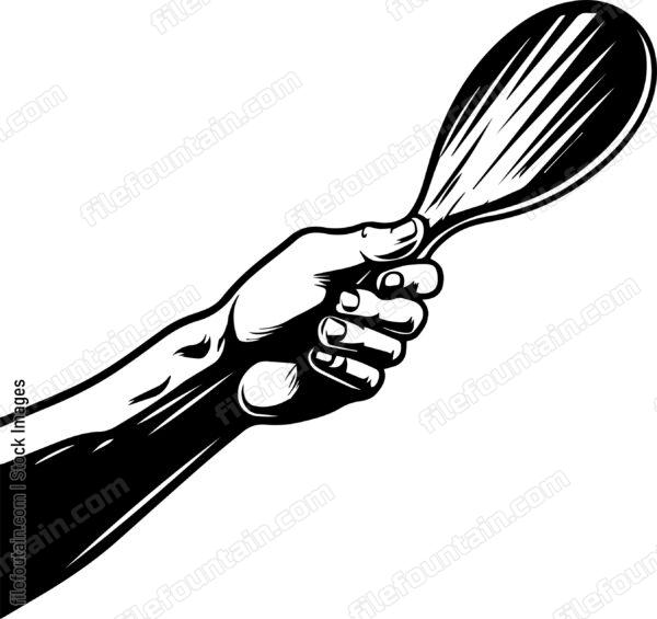 Hand Holding Ping Pong Racket