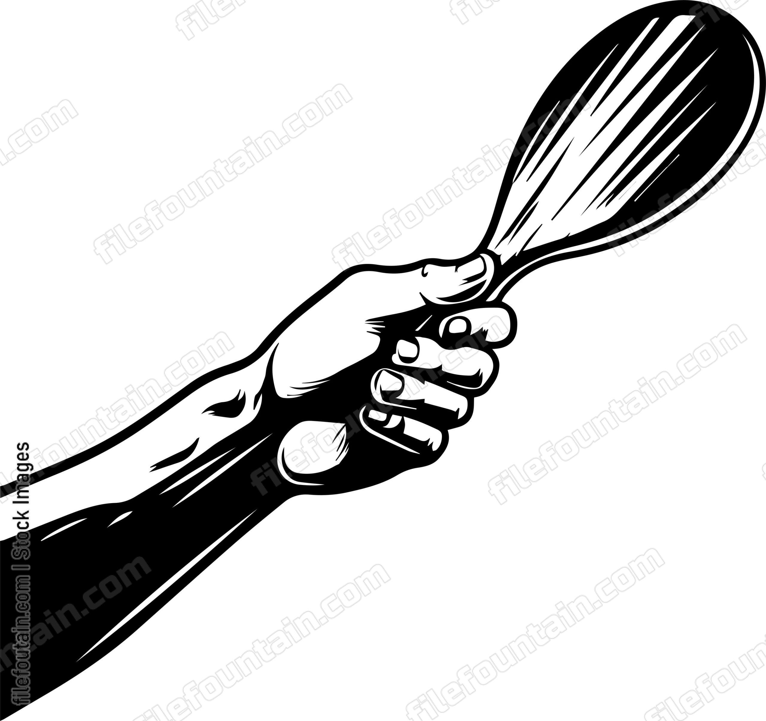Hand Holding Ping Pong Racket