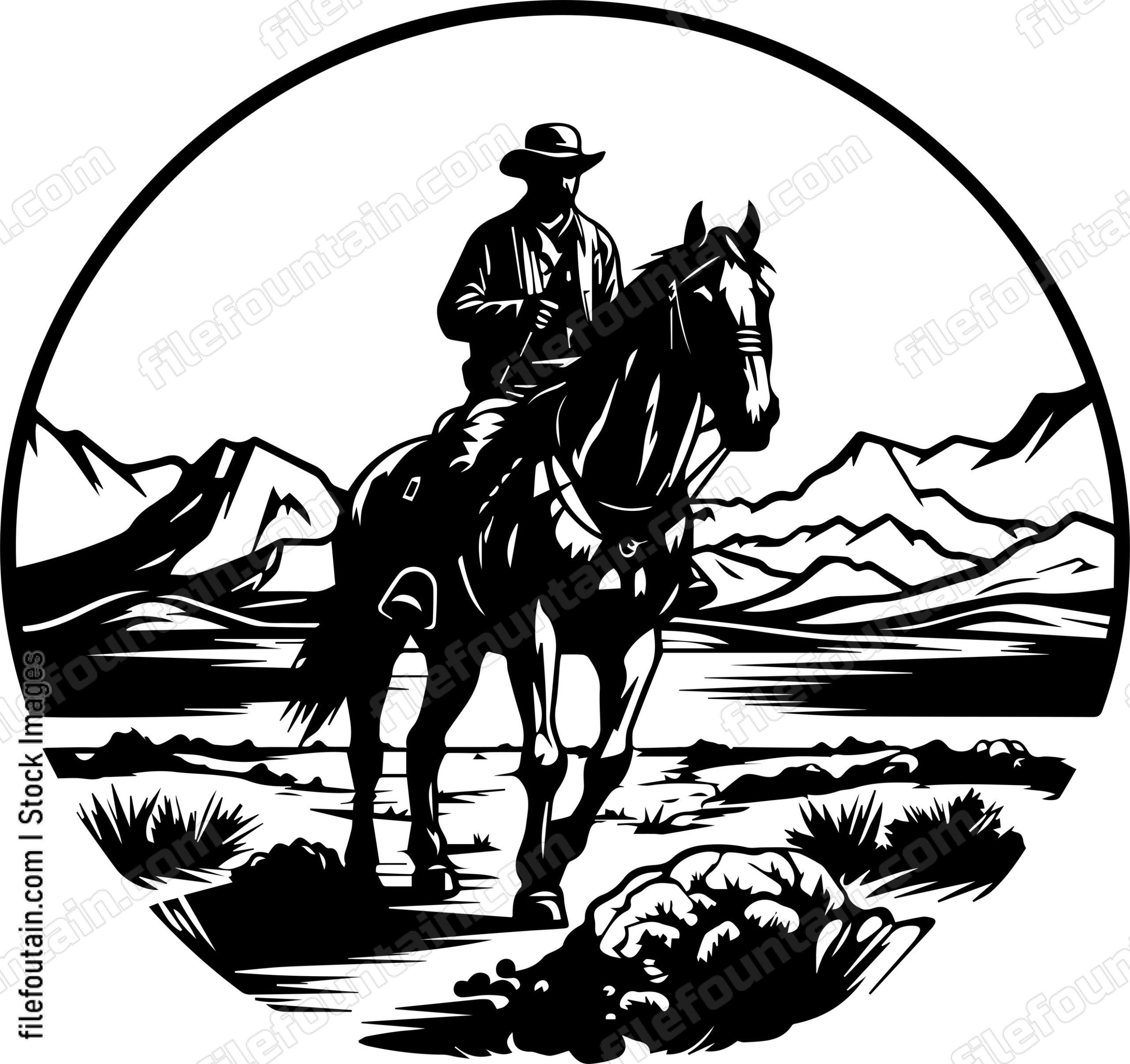 Horse Rider Maverik Desert Exploring Cowboy