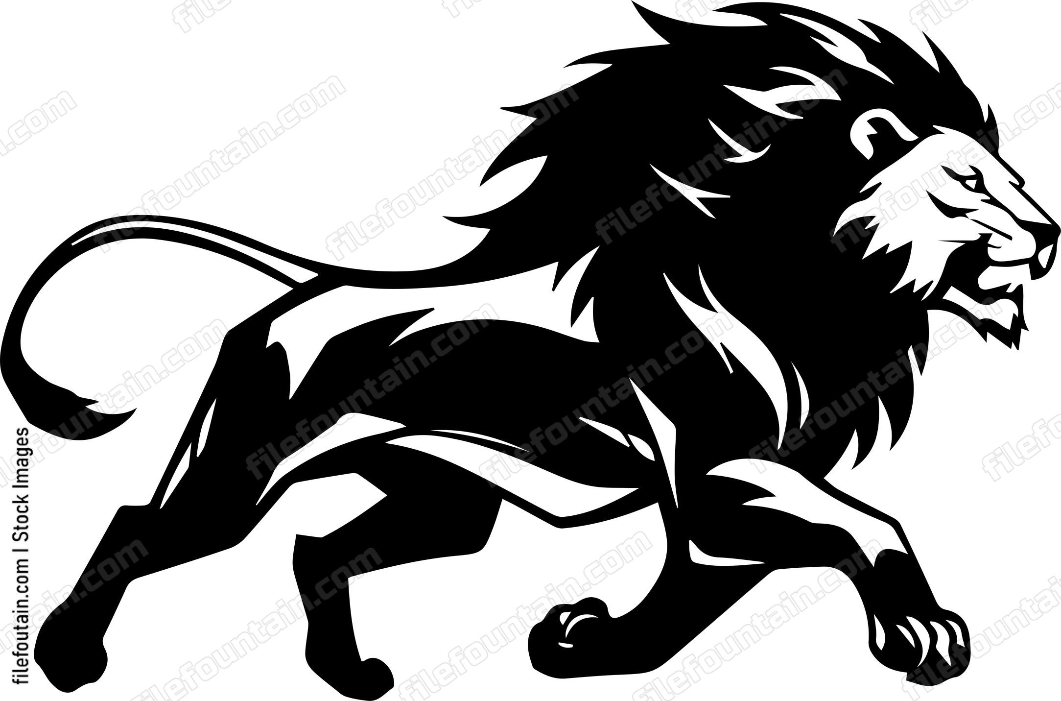 lion running