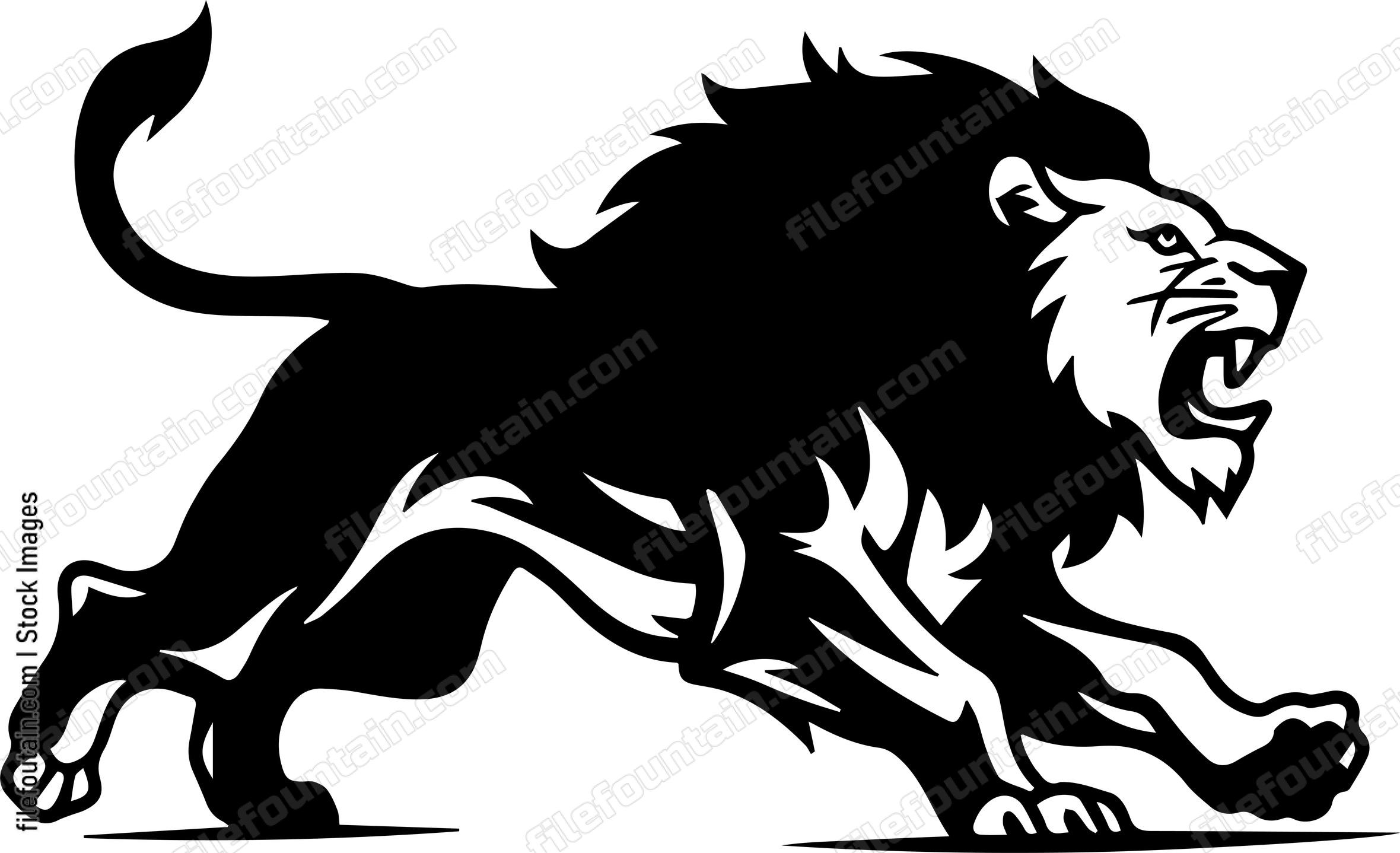lion running