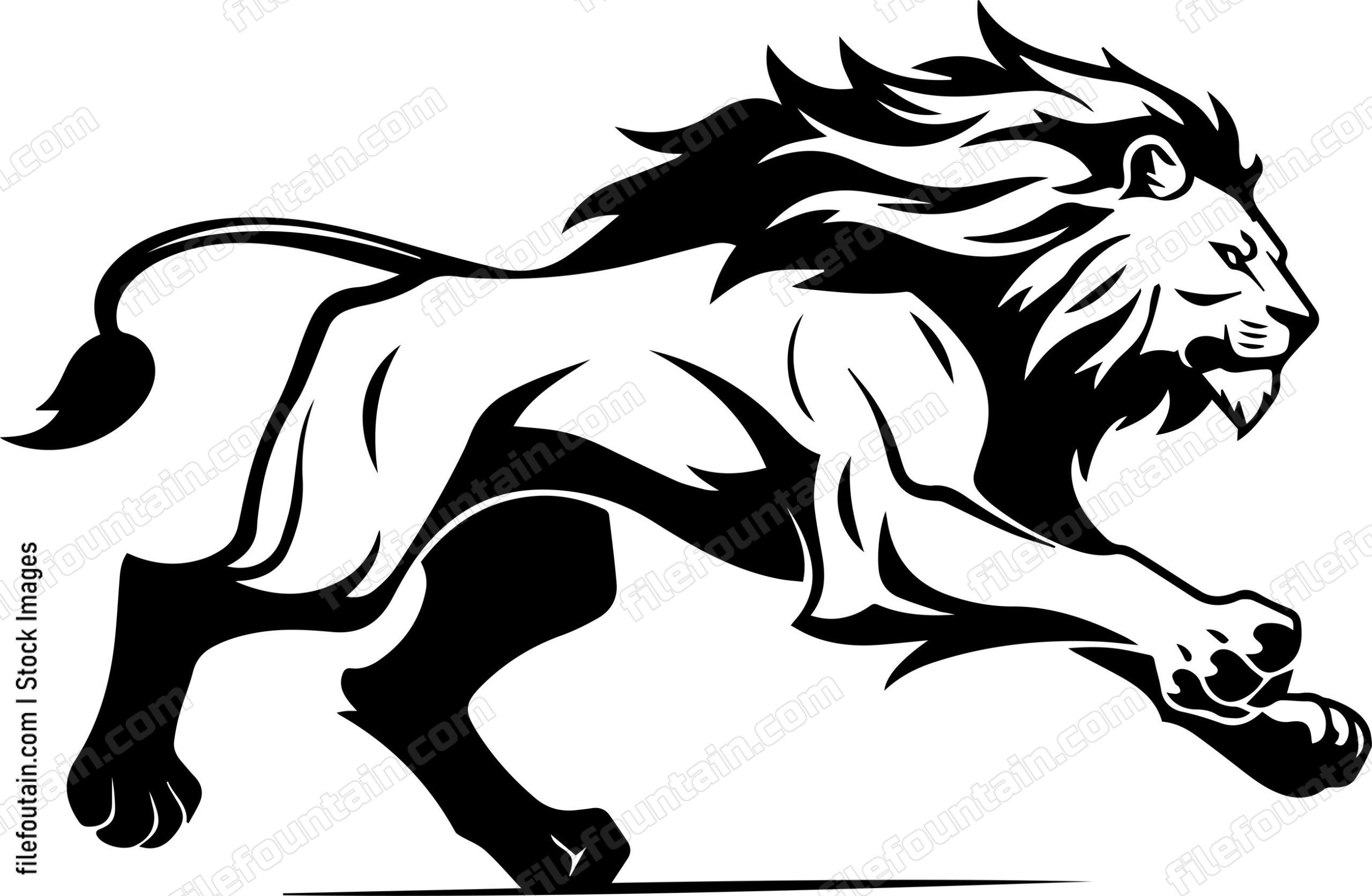 lion running