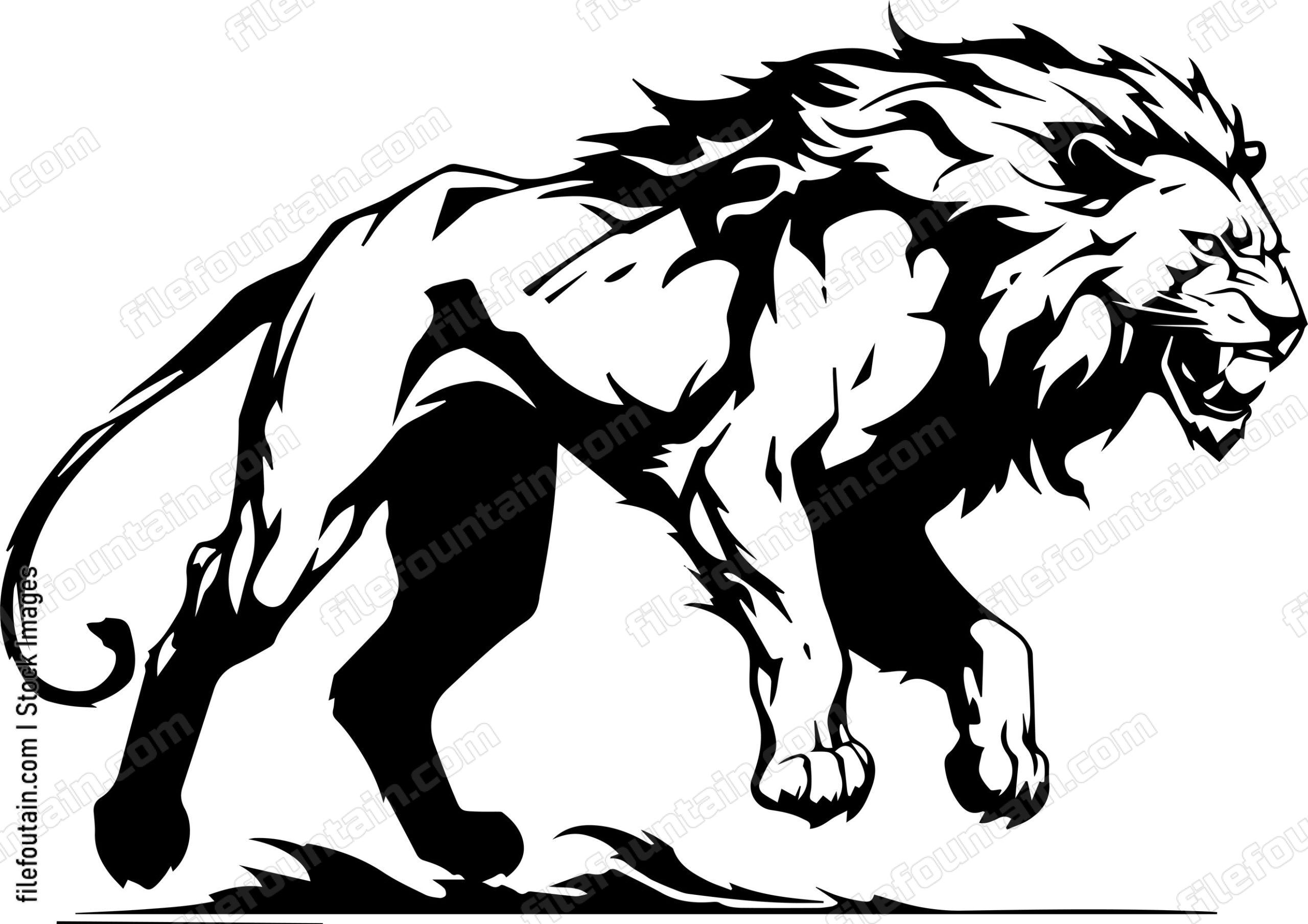 lion running