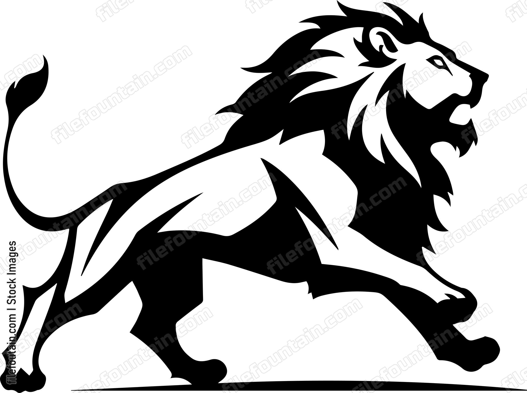 lion running