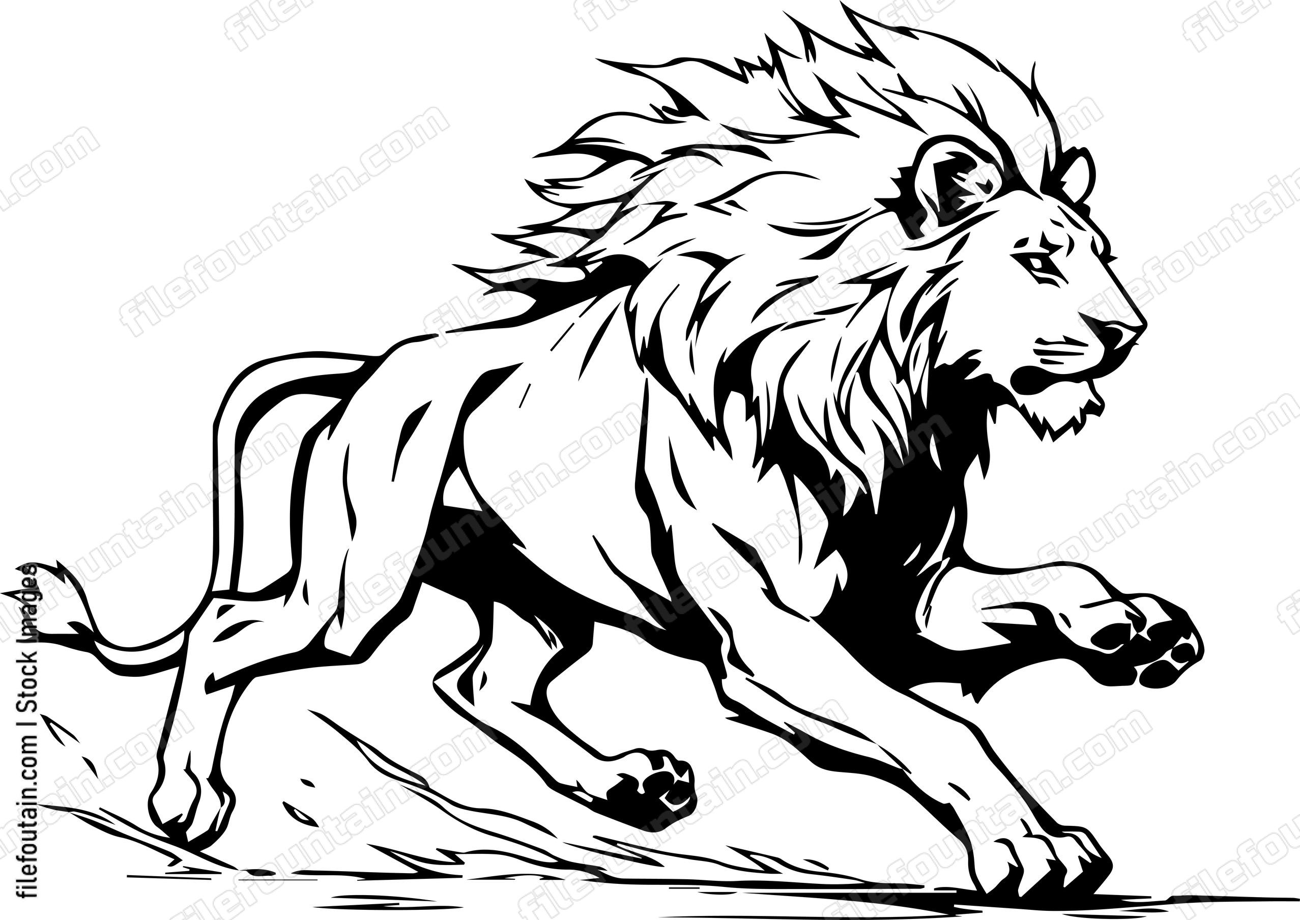 lion running