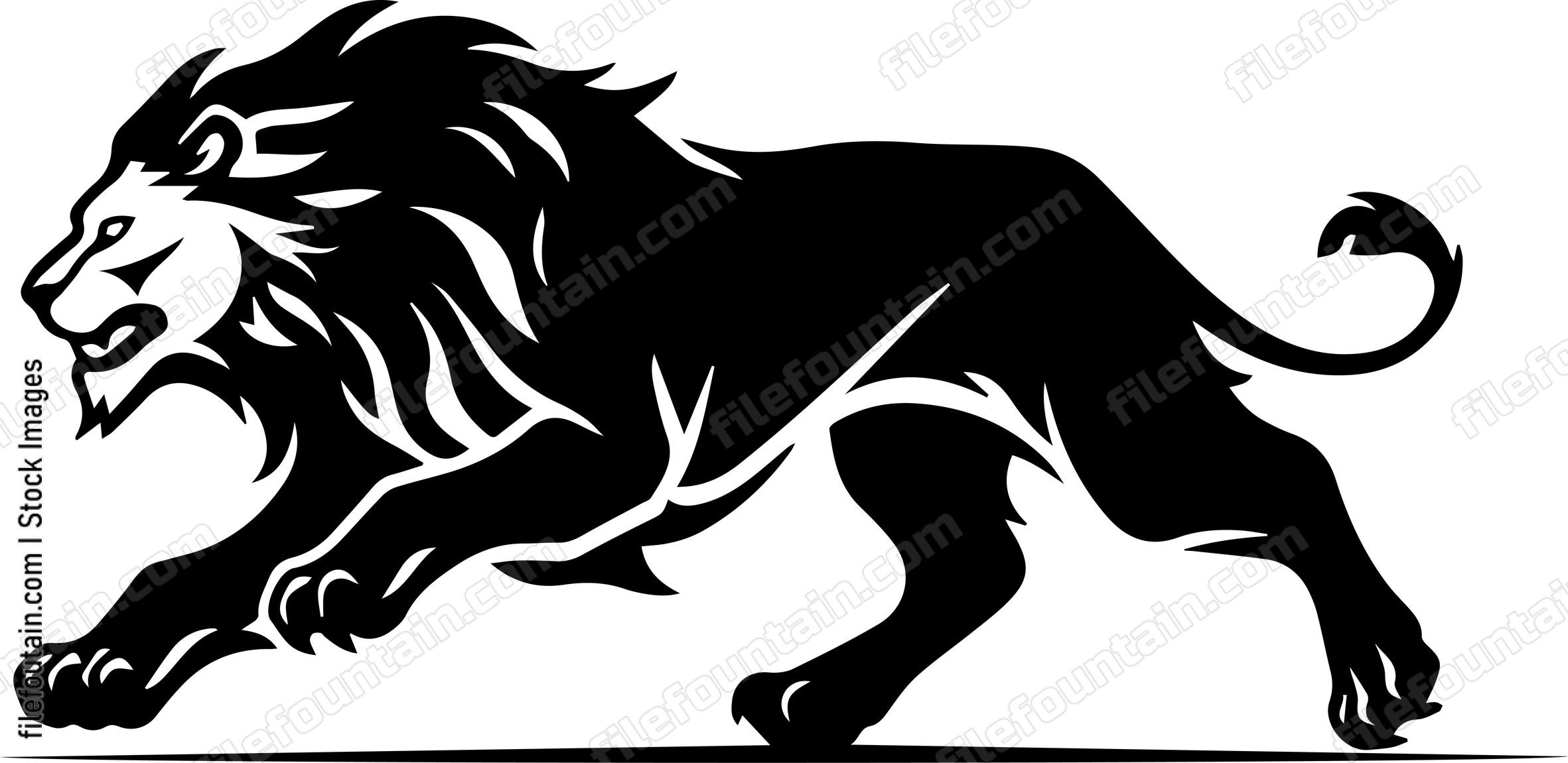 lion running