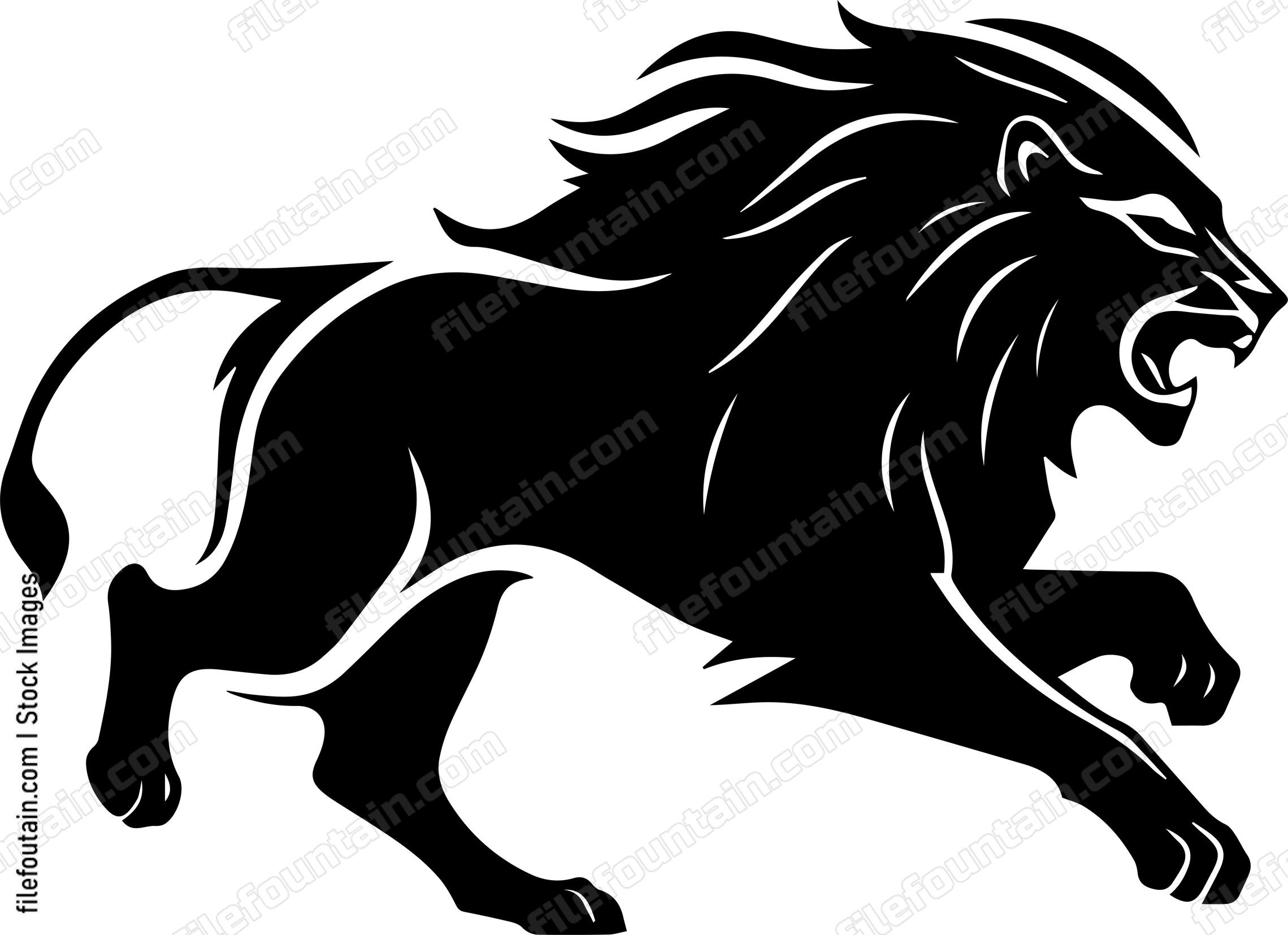 lion running