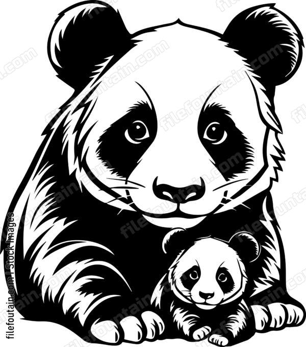 Mama Panda And Baby Panda