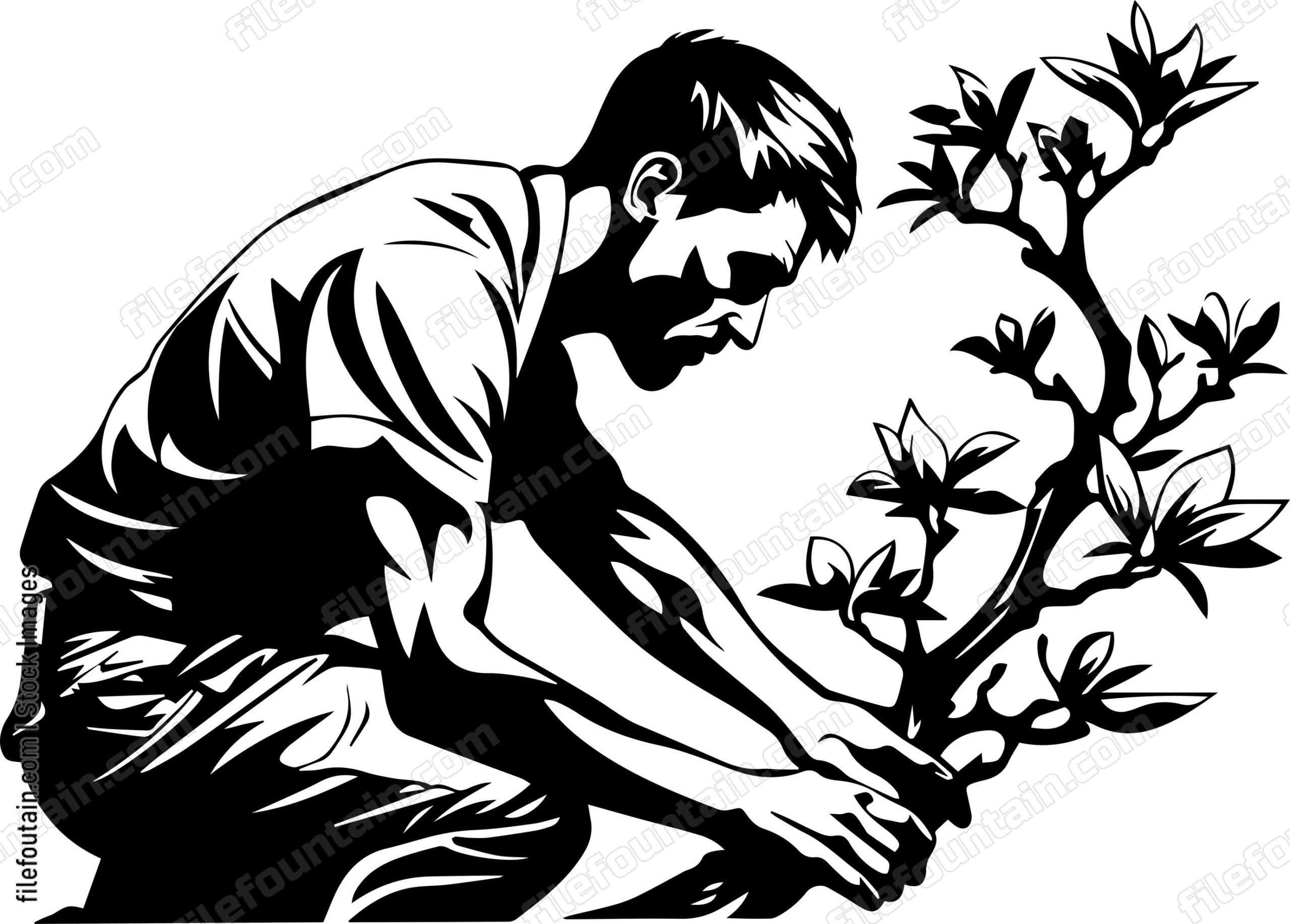 Man Cutting The Branch