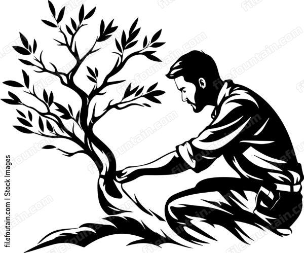 Man Cutting The Branch