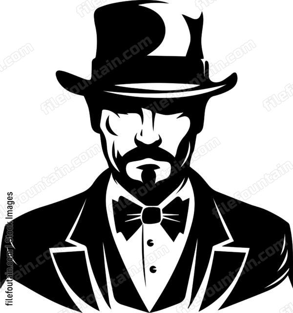 Man in top hat with mustache