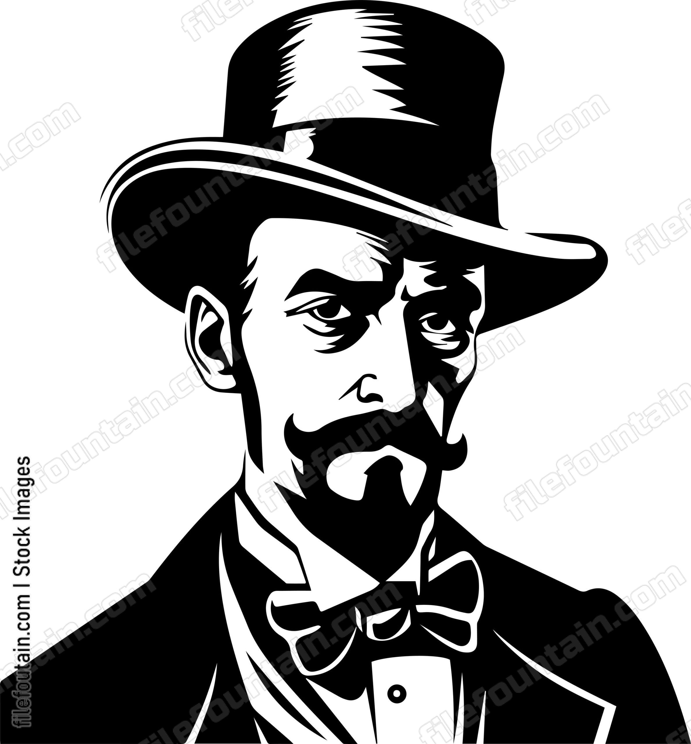 Man in top hat with mustache