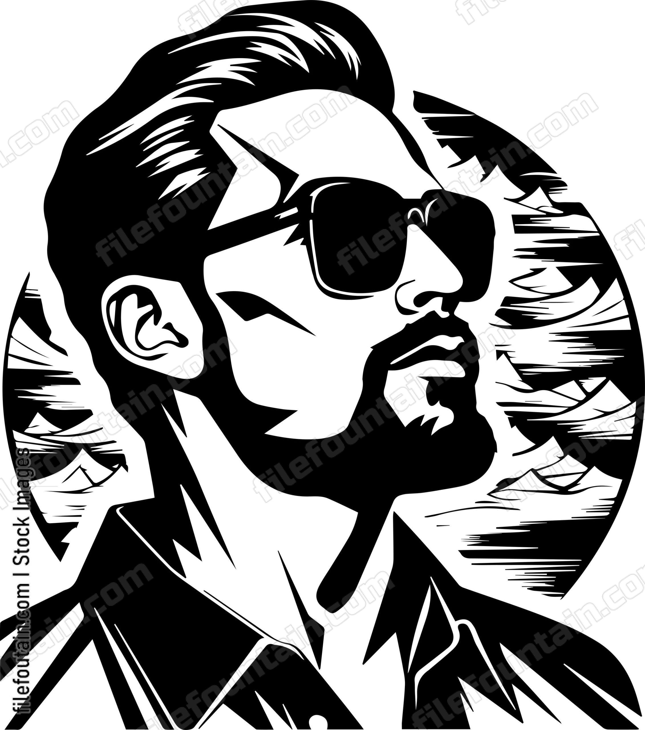 Mascot Of man In Sunglasses Cool Beard