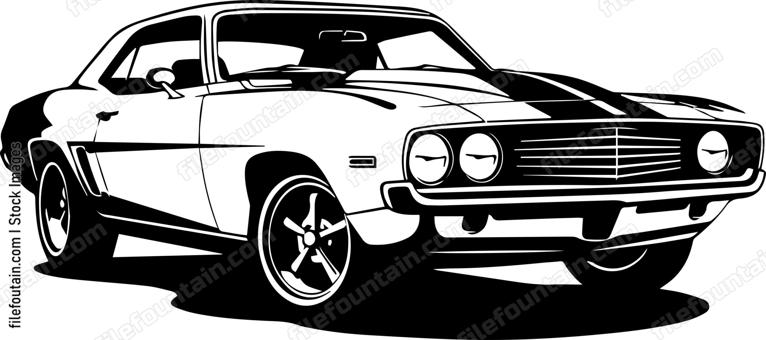 Muscle Car Us Flag