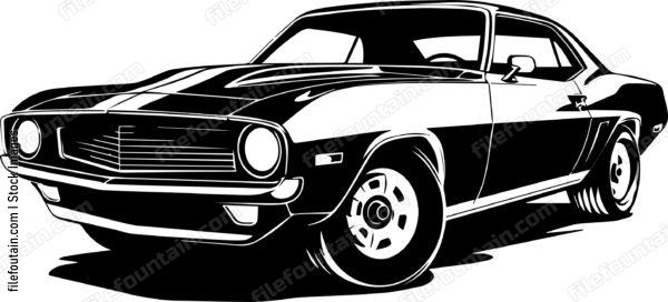 Muscle Car Us Flag