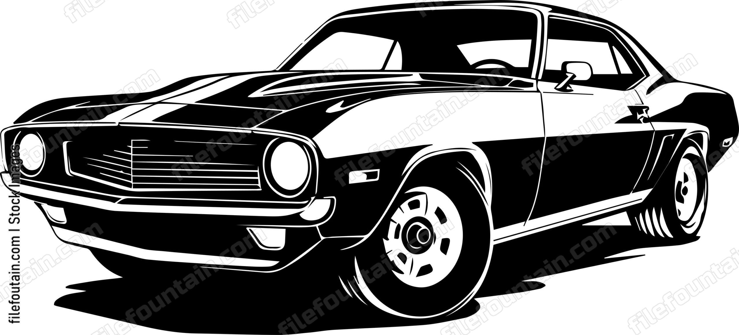 Muscle Car Us Flag