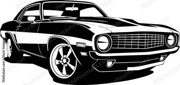 Muscle Car Us Flag
