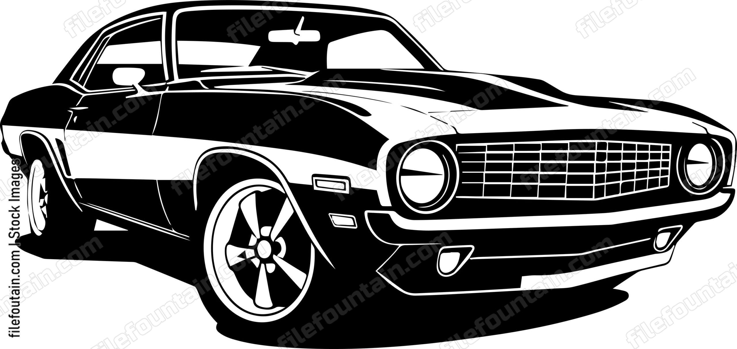 Muscle Car Us Flag