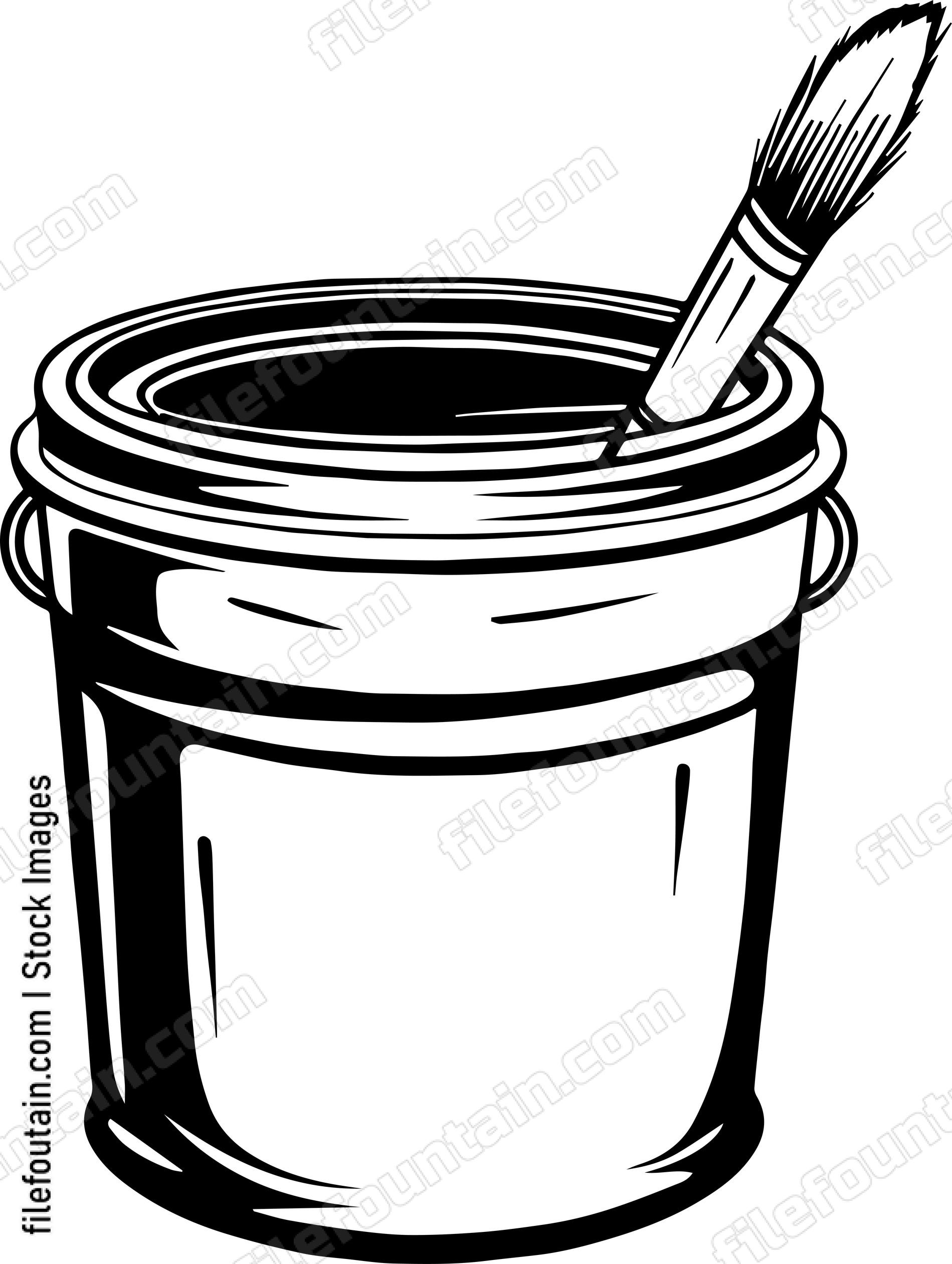 Paint Can And Brush
