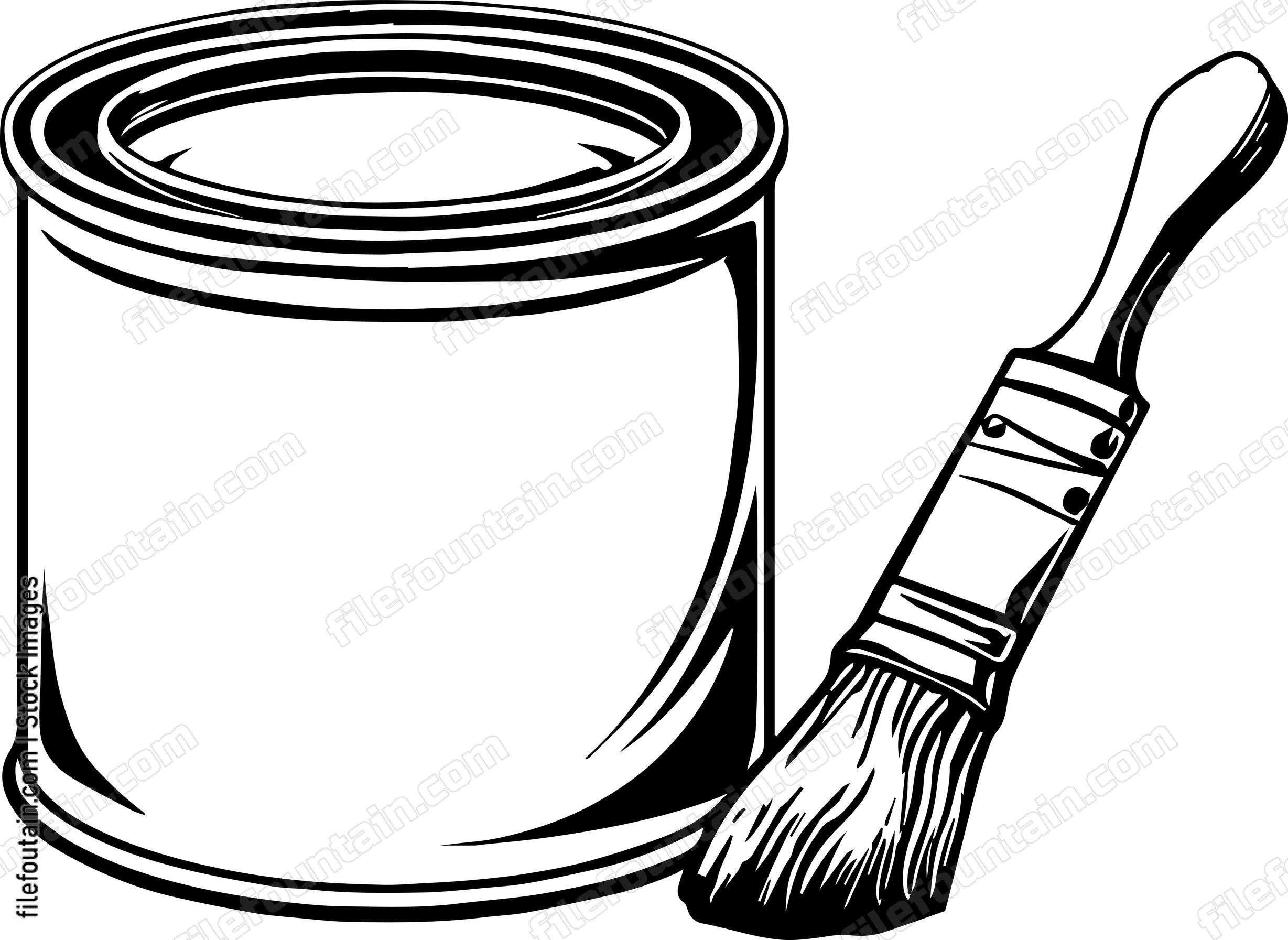 Paint Can And Brush