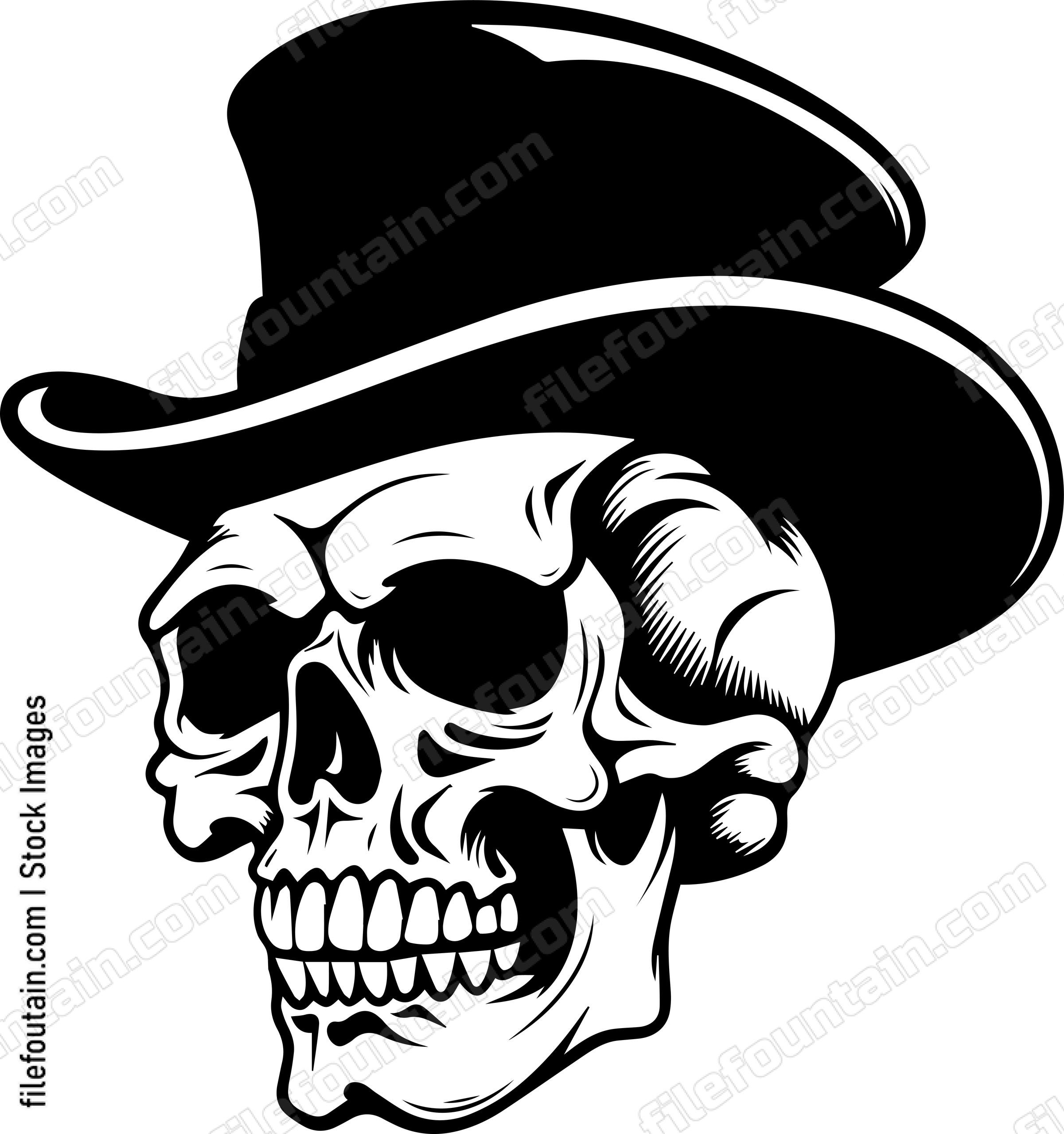 Skull In Top Hat Smiling